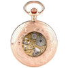 Taschenuhr Skelett Roségold